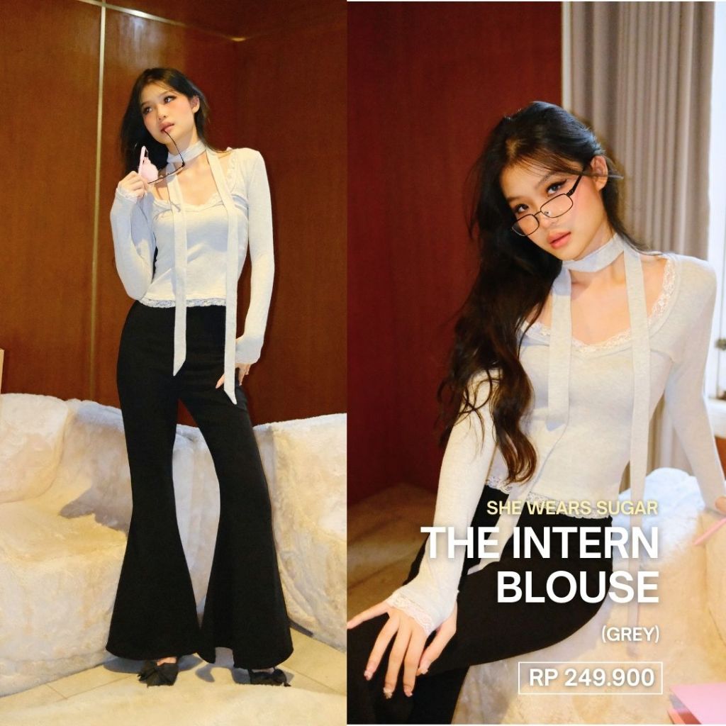 She Wears Sugar -- The Intern Blouse | Blus Korea | Sweater Wanita | Atasan Wanita