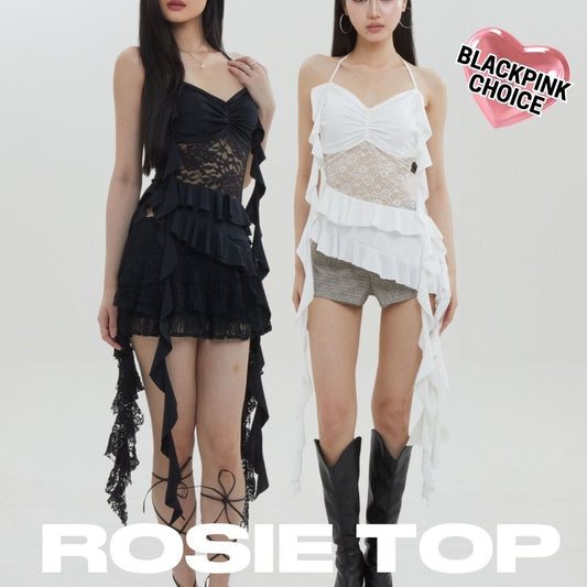 Shewearssugar -- Rosie Lace Top | Atasan Wanita Stylish | Blackpink Konser Outfit