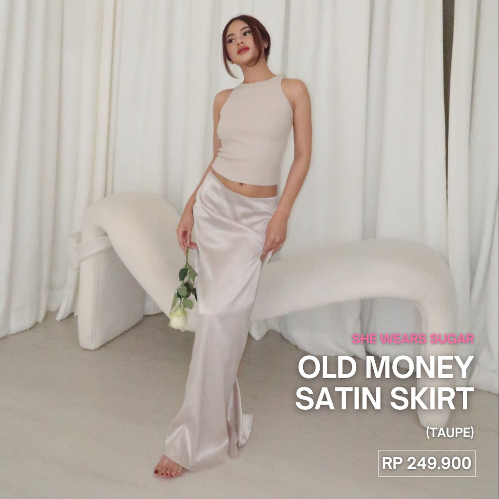 Shewearssugar Old Money Satin Maxi Skirt