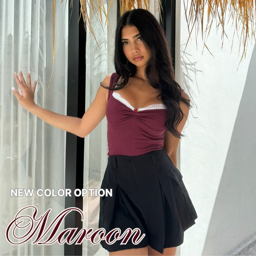 SHEWEARSSUGAR Blair Lace Halter Neck Knitted Tank Top