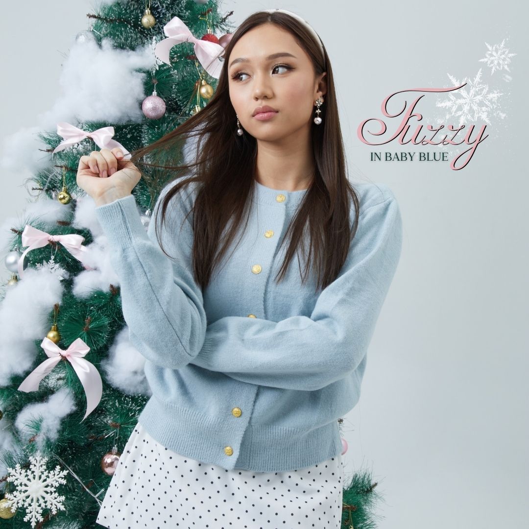 Shewearssugar - Fuzzy Cardigan | Outer Wanita | Bulu | Lucu | Lengan Panjang