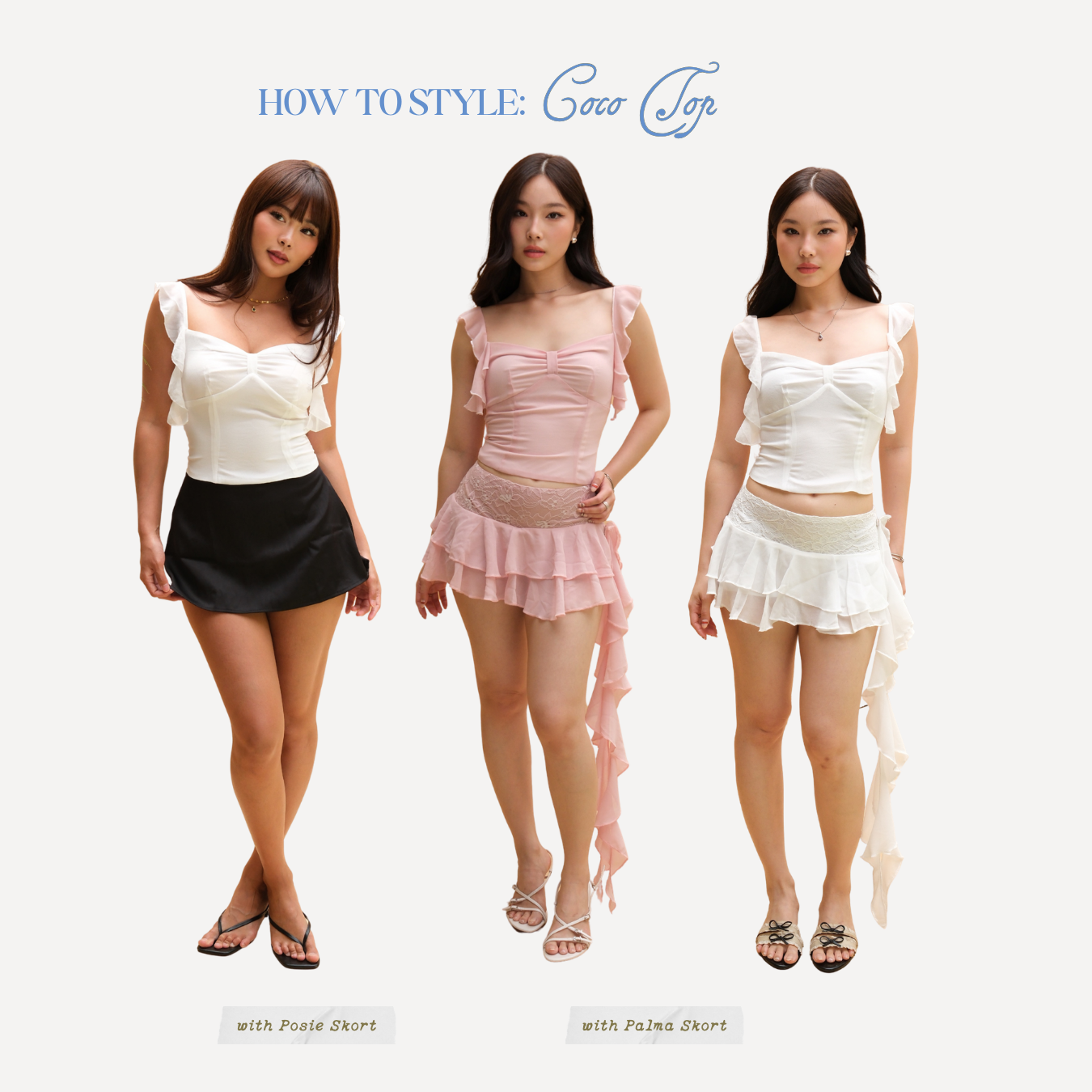 She Wears Sugar x Isabella – Coco Top | Baju Atasan Wanita Terbaru Tank Top Wanita Atasan Cewe Korean Style Summer Outfit