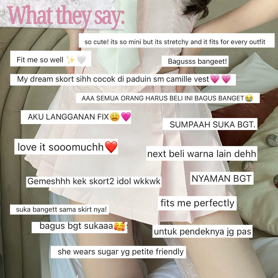 SHEWEARSSUGAR Meow Micro Pleated Skort | Rok Celana Pendek Wanita | Bawahan Wanita | Tennis Mini Skirt | Rok Pendek Golf | Korean Style Skirt | Rok Pendek Korea