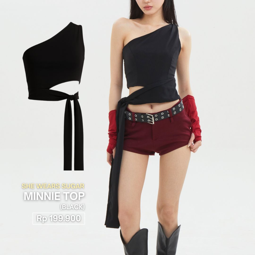 She Wears Sugar – Minnie Top | Atasan Wanita Stylish Baju Atasan Wanita Terbaru Y2K Top Korean Style Konser Outfit