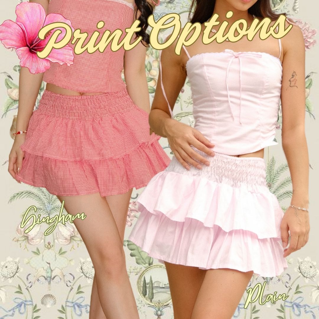 Shewearssugar SUMMER FLING SKORT | Skort Wanita | Outfit Korea | Bawahan Wanita | Ruffle Skort | Coquette