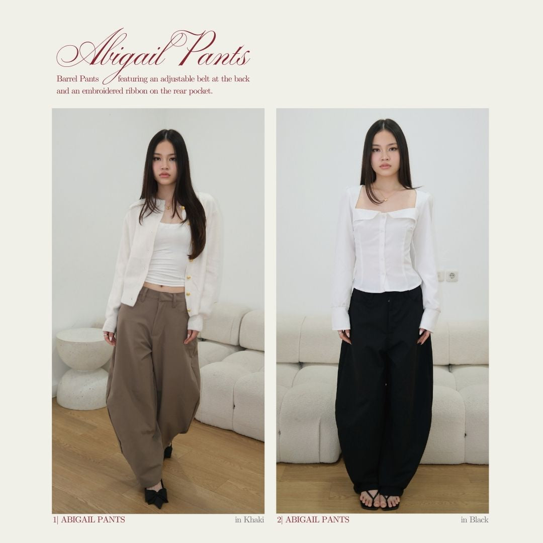 She Wears Sugar – Abigail Pants | Barrel Pants Low Waist Wide Leg Korean Style Daily Wear Casual Outfit