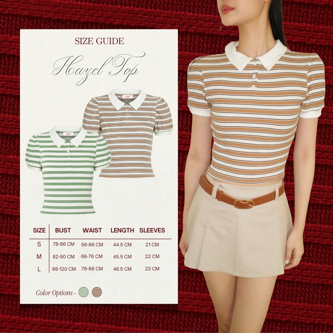 SHEWEARSSUGAR -- Hazel Polo Shirt | Garis - Garis | Kaos Polo Wanita