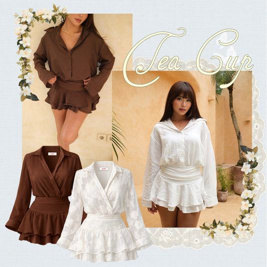 She Wears Sugar x Isabella – Tea Cup Dress | Dress Wanita Mini Dres Korea Summer Dress Gaun Putih Outfit Korea Baju Wanita Terbaru Bali Outfit