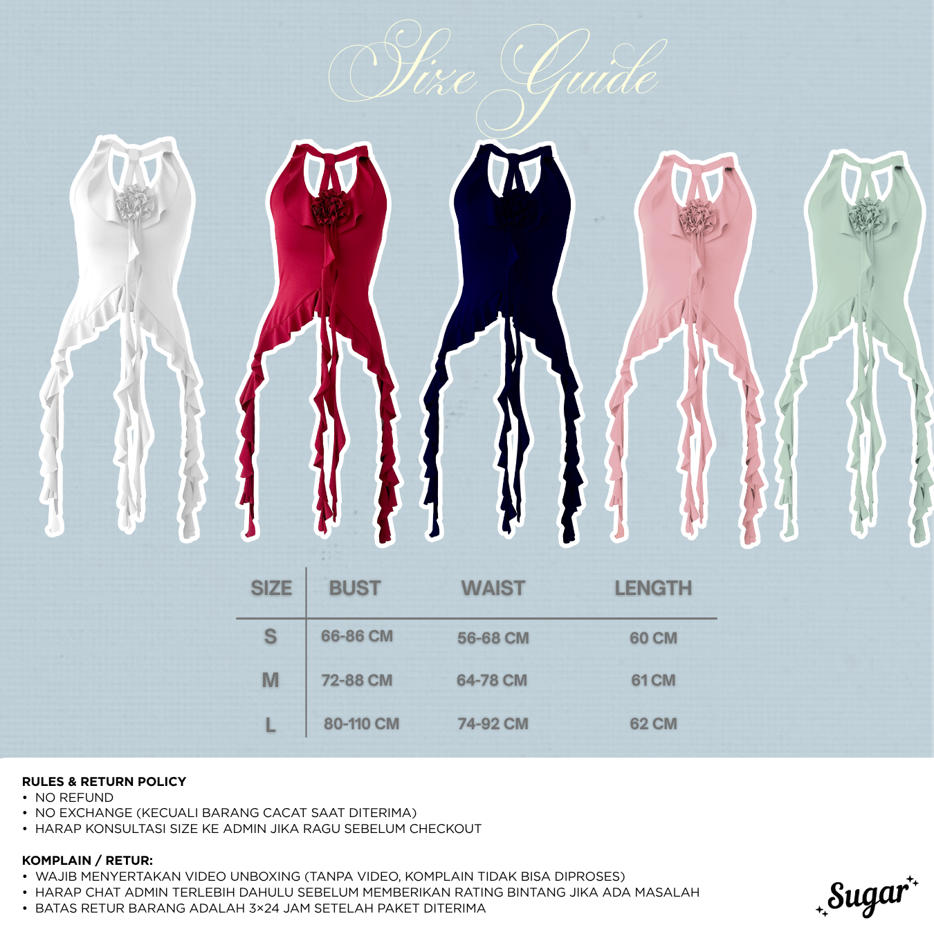 She Wears Sugar – Affair Top | Halter Top Wanita Summer Bali Outfit Korean Style Coquette Resort Wear