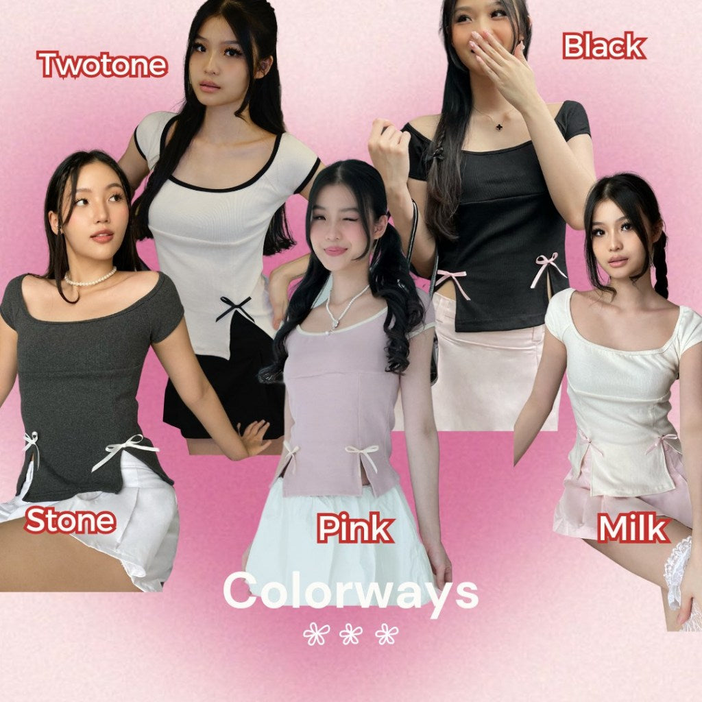 SHEWEARSSUGAR Juliette Top | Top Wanita | Atasan Casual | Baju Pita | Valentine Outfit | Atasan Wanita  | Coquette Outfit | Baju Pita | Top Pita | Baju Pita Pink