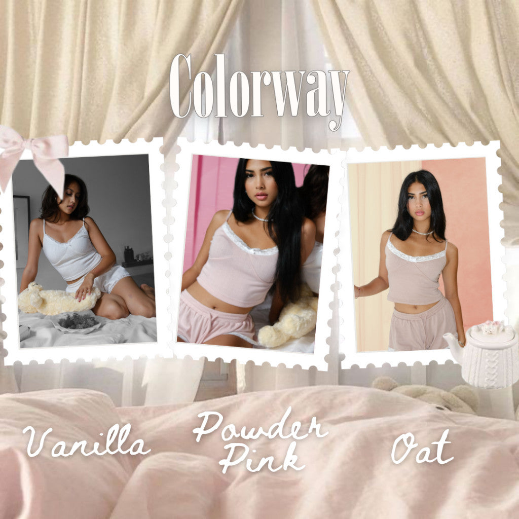 She Wears Sugar -- Blanco Set | One Set Wanita | Piyama Wanita | Baju Tidur Wanita