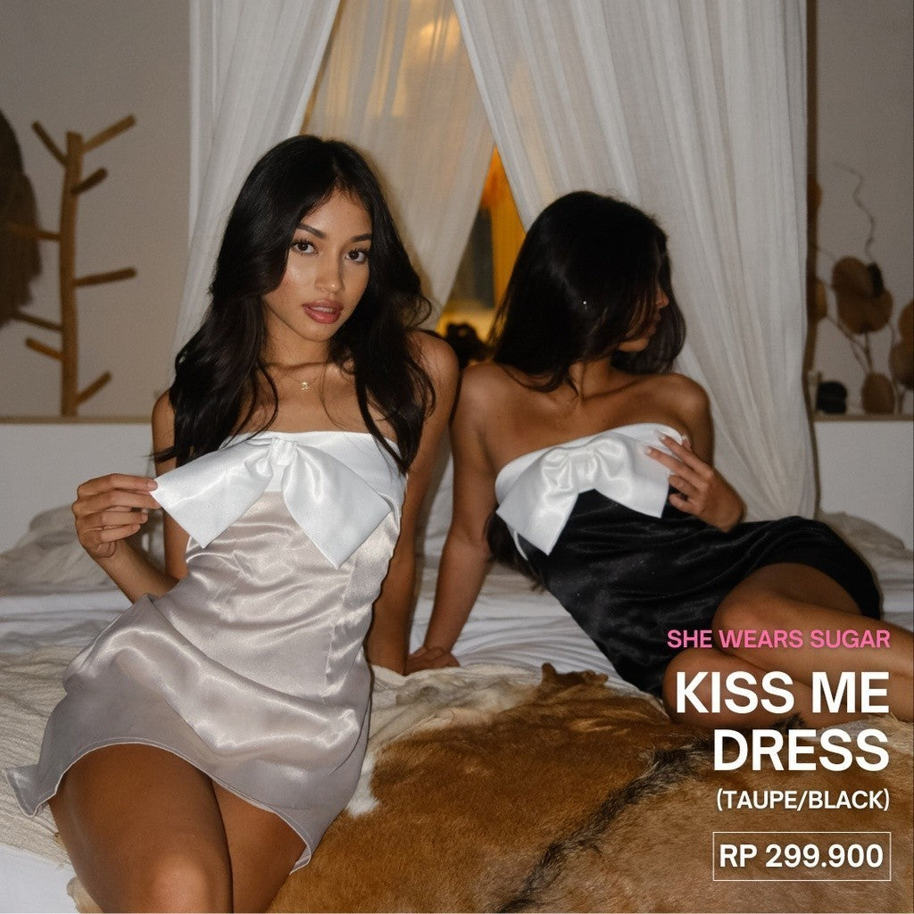 SHEWEARSSUGAR Kiss Me Dress | Dress Wanita | Mini Dress | Valentine Outfit | Dress Pink | Baju Pesta | Dress Pita | Ribbon