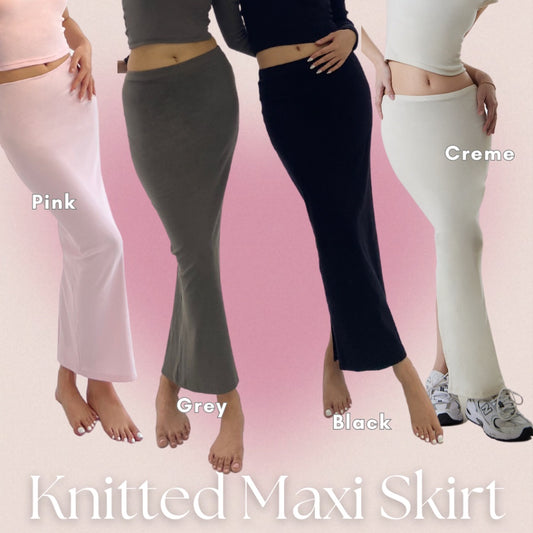 Sugar Basics - Wife Her Knitted Bodycon Maxi Skirt