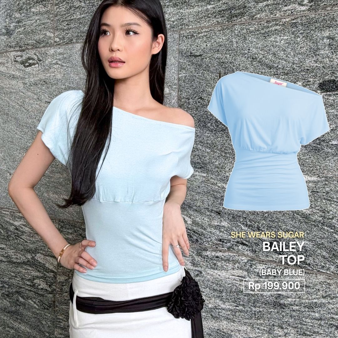 She Wears Sugar x Varrel Rievera – Bailey Fitted Top | Kaos Wanita Fitted Tee T Shirt Wanita Atasan Cewe Korean Style Fit Body