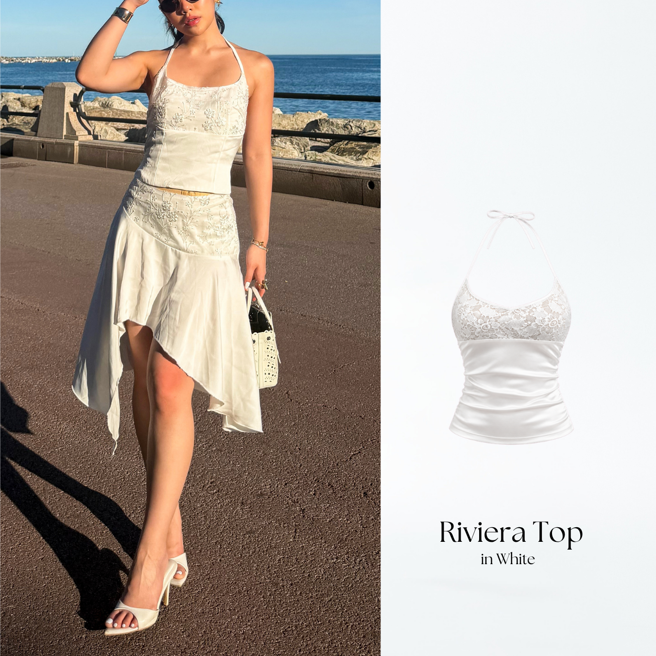 She Wears Sugar -- Riviera Halter Tank | Halter Neck Top Wanita Coquette Lace Top Tank Top Wanita Atasan Wanita Korean Style Fit Body