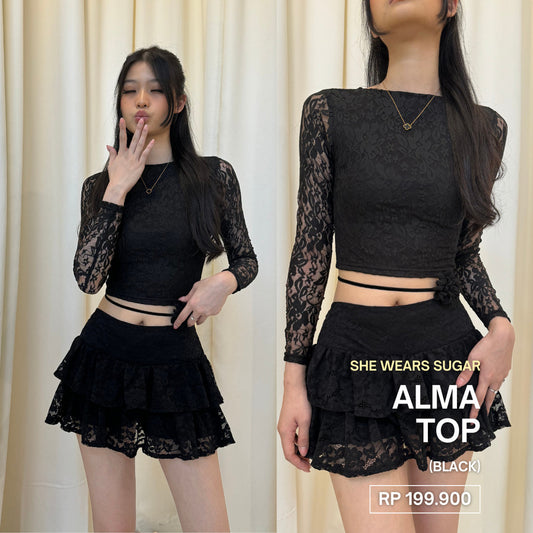 She Wears Sugar – Alma Top | Atasan Wanita Summer Bali Outfit Korean Style Coquette Resort Wear