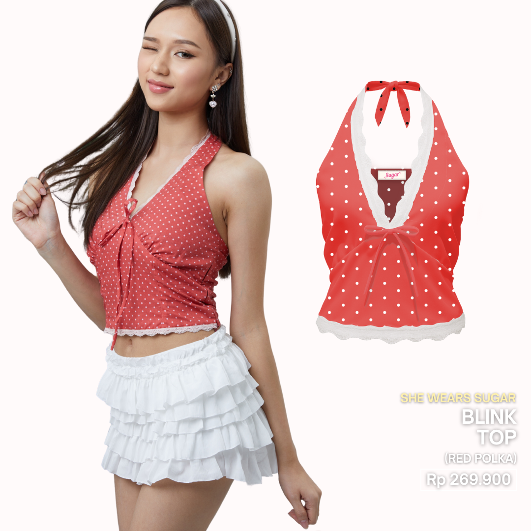 She Wears Sugar – Blink Top | Atasan Wanita Stylish Baju Atasan Wanita Terbaru Y2K Top Korean Style Konser Outfit