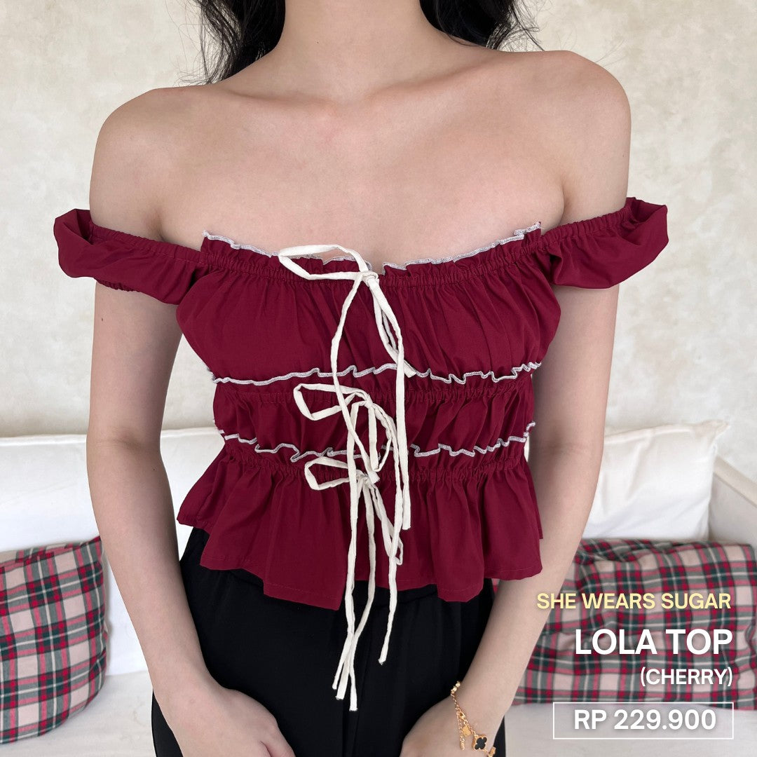 Shewearssugar LOLA TOP | Pakaian Wanita | Atasan Wanita | Coquette Top