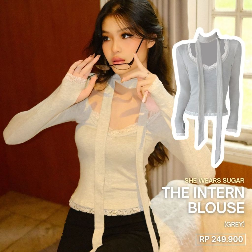 She Wears Sugar -- The Intern Blouse | Blus Korea | Sweater Wanita | Atasan Wanita