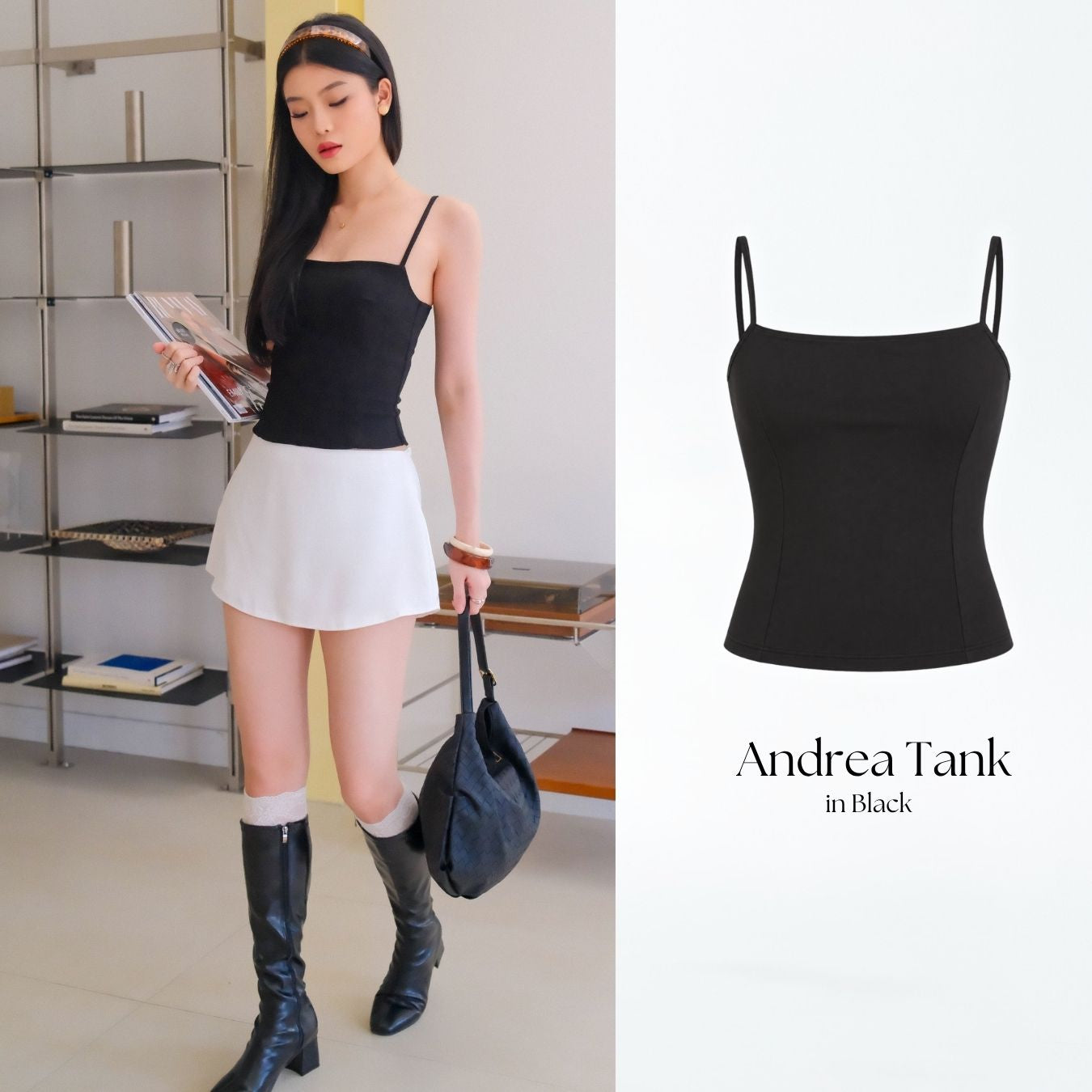 She Wears Sugar – Andrea Corset Tank | Tank Top Wanita Halter Neck Top Baju Atasan Wanita Terbaru Atasan Cewe Korean Style Fit Body