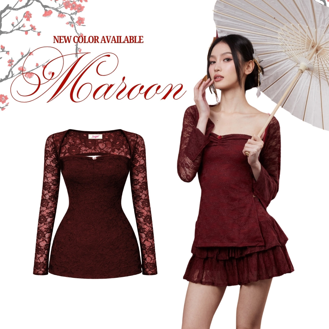 SHEWEARSSUGAR x ZETA BLANCO BALLERINA TOP | Top Wanita Atasan Lengan Panjang | Long Sleeve Top | Atasan Baju Wanita