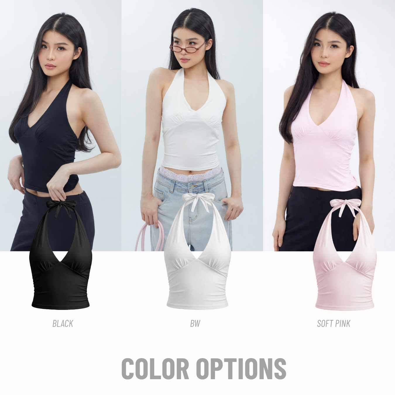 She Wears Sugar – Stacy Top | Tank Top Wanita Halter Neck Top Baju Atasan Wanita Terbaru Atasan Cewe Korean Style Fit Body