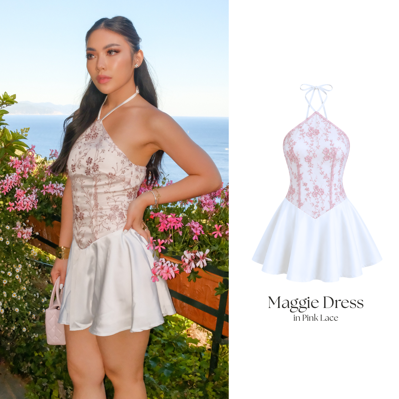 She Wears Sugar – Maggie Mini Dress | Mini Dress Wanita Halter Neck Dress Party Dress Dres Korea Coquette Outfit Fit Body