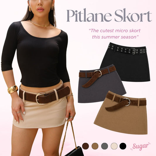 She Wears Sugar – Pitlane Skort | Wanita Rok Celana  Low Rise Y2K Outfit Summer Bali Korean Style Bawahan