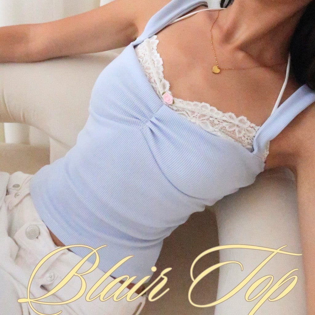 SHEWEARSSUGAR Blair Lace Halter Neck Knitted Tank Top