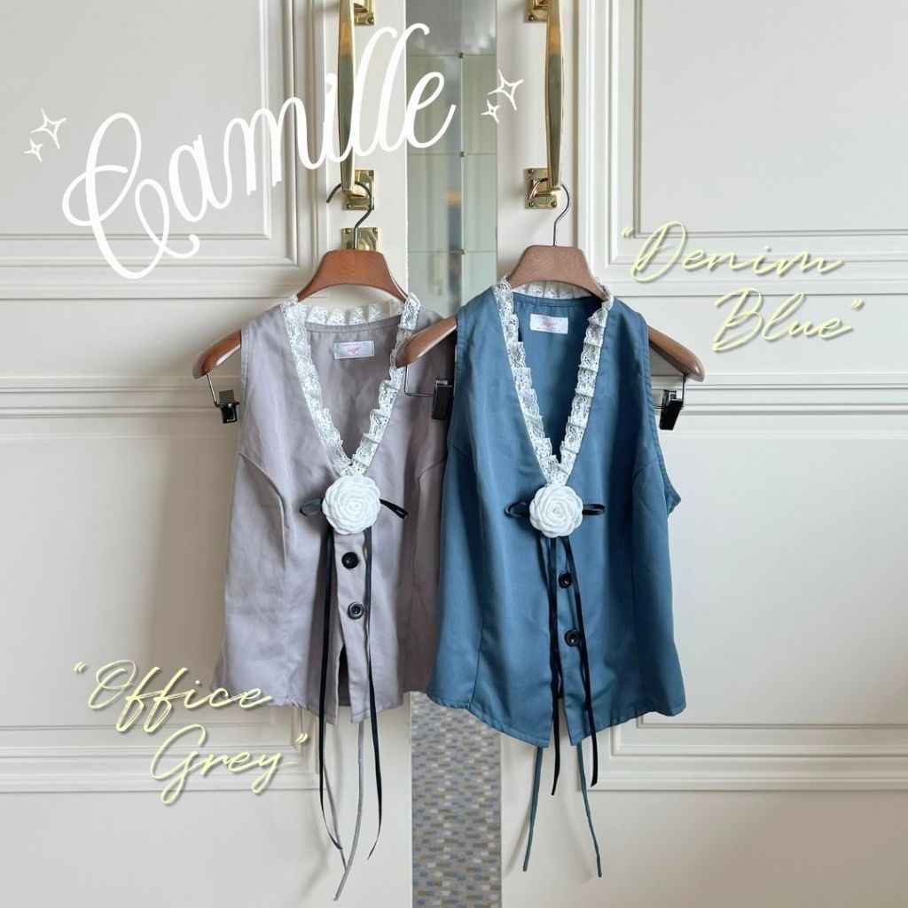 She Wears Sugar --  Camille Vest | Atasan Wanita | Outfit Korea | Rompi
