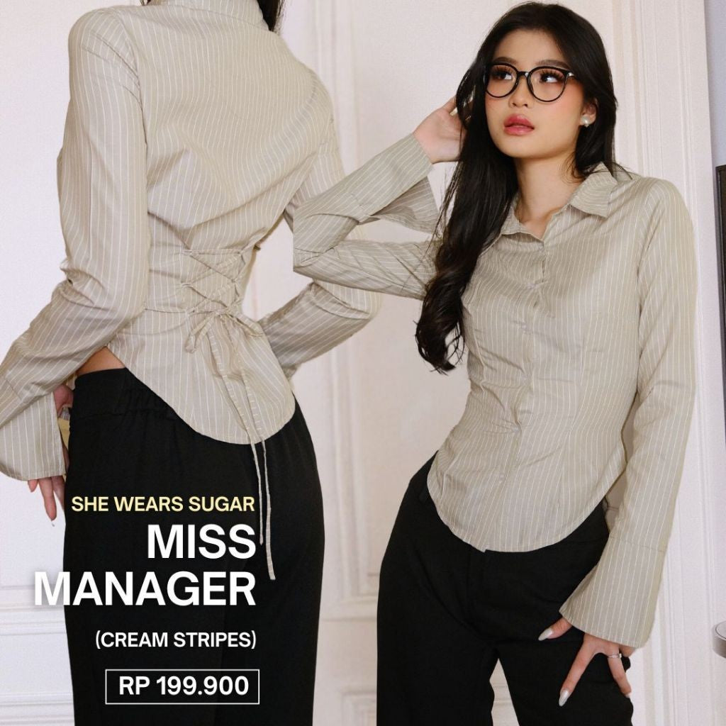 SHEWEARSSUGAR x SHAGUFFTA - Miss Manager Shirt | Shirt Wanita Ngantor | Atasan Wanita Kemeja