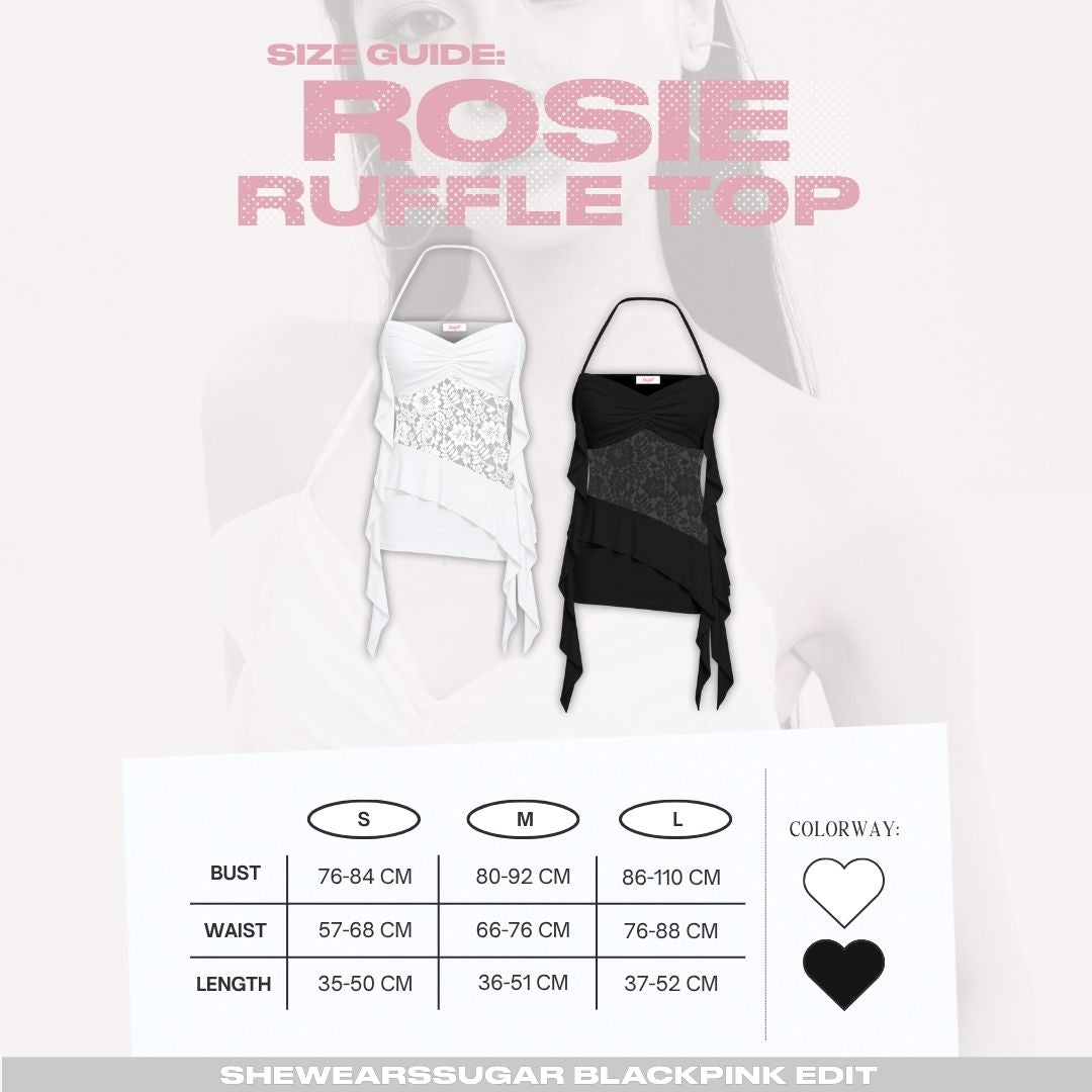 Shewearssugar -- Rosie Lace Top | Atasan Wanita Stylish | Blackpink Konser Outfit