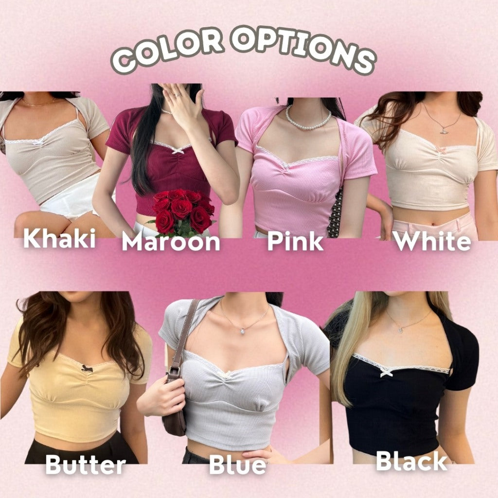 SHEWEARSSUGAR  Rosette Top | Atasan Wanita | Top Wanita Renda | Top Pita | Beach Wear