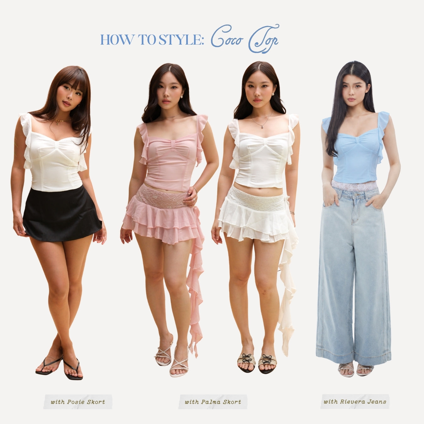 She Wears Sugar x Isabella – Coco Top | Baju Atasan Wanita Terbaru Tank Top Wanita Atasan Cewe Korean Style Summer Outfit Bali