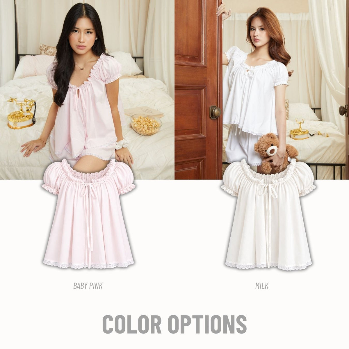 Lullaby Baby Doll Plain Pyjama Top