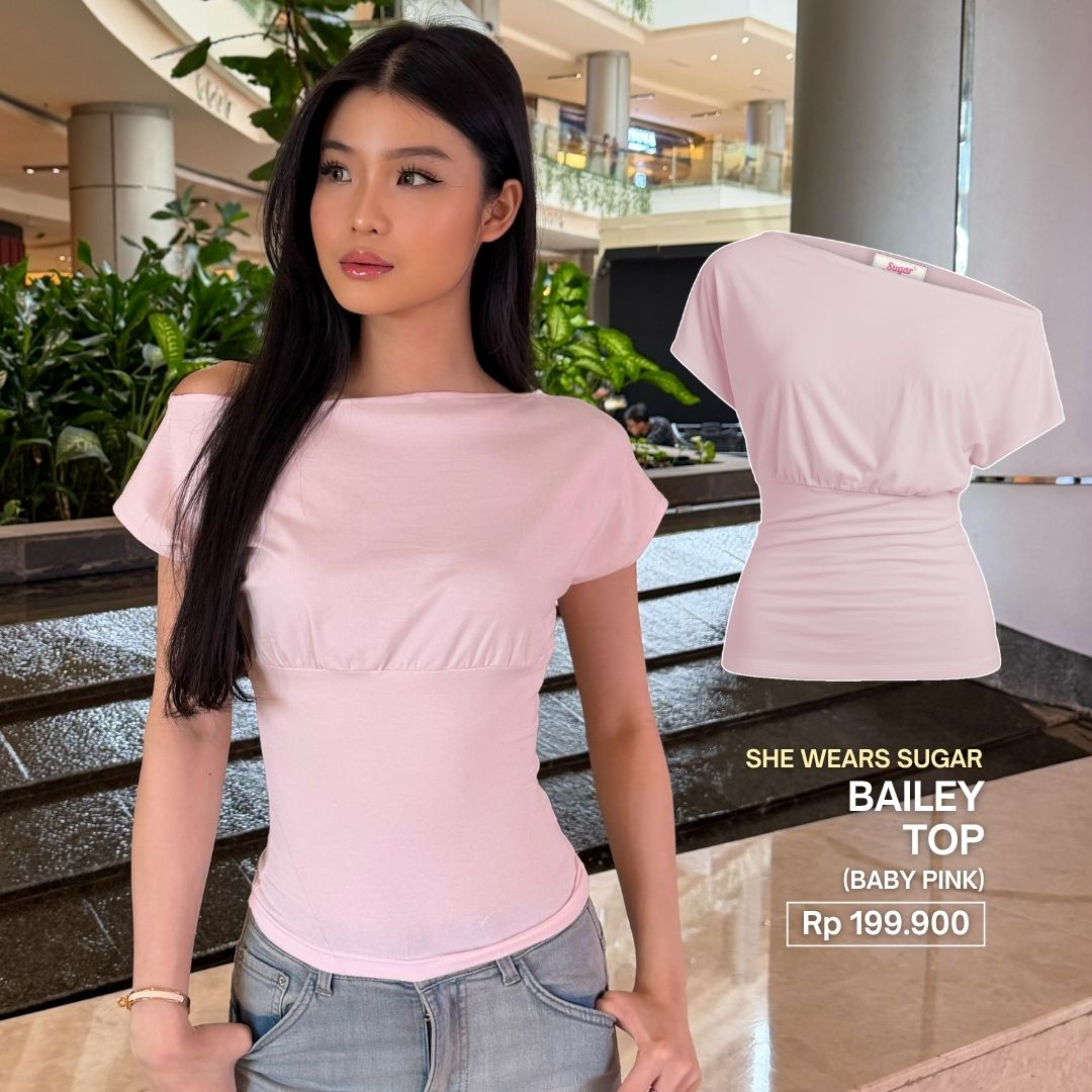 She Wears Sugar x Varrel Rievera – Bailey Fitted Top | Kaos Wanita Fitted Tee T Shirt Wanita Atasan Cewe Korean Style Fit Body
