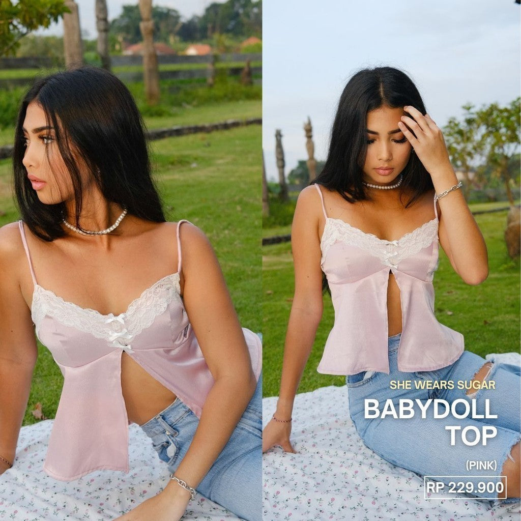 She Wears Sugar -- BABYDOLL TOP  | Tank Top Wanita | Atasan Wanita | Coquette Aesthetic