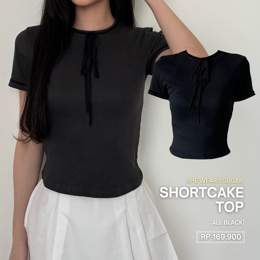 She Wears Sugar -- Shortcake Top | Atasan Wanita | Outfit Korea | Ribbon Top | Coquette Aesthetic