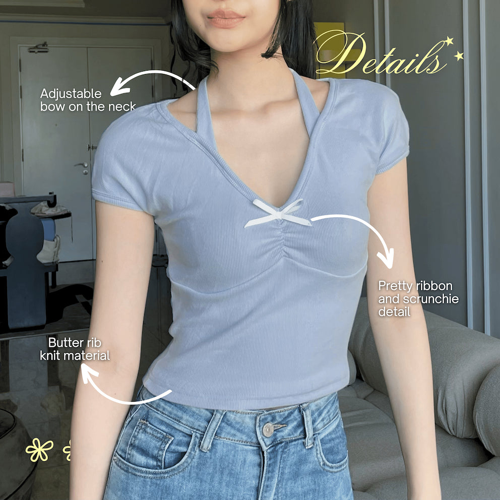 SHEWEARSSUGAR | Girlfriend Top | Atasan Wanita | Bow Top | Blouse Wanita   | Coquette Outfit | Baju Pita | Top Pita | Baju Pita Pink