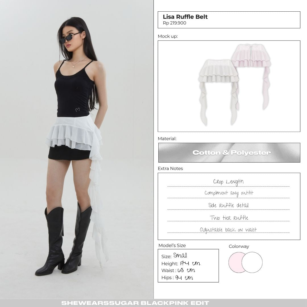 Shewearssugar -- Lisa Ruffle Belt | Lace Pinggang | Blackpink Konser Outfit