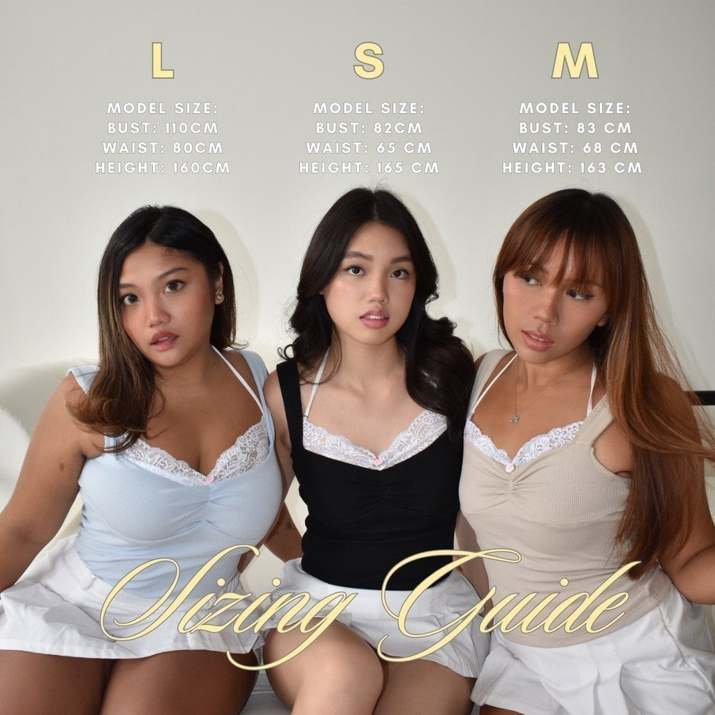 She Wears Sugar – Blair Lace Halter Neck Tank Top | Tank Top Wanita Halter Neck Lace Knit Y2K Top Atasan Wanita Fit Body Korean Style