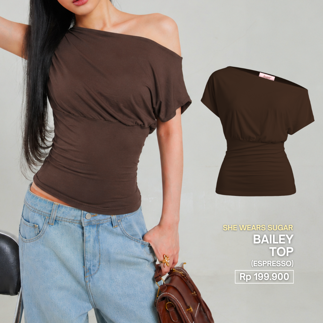 She Wears Sugar x Varrel Rievera – Bailey Fitted Top | Kaos Wanita Fitted Tee T Shirt Wanita Atasan Cewe Korean Style Fit Body