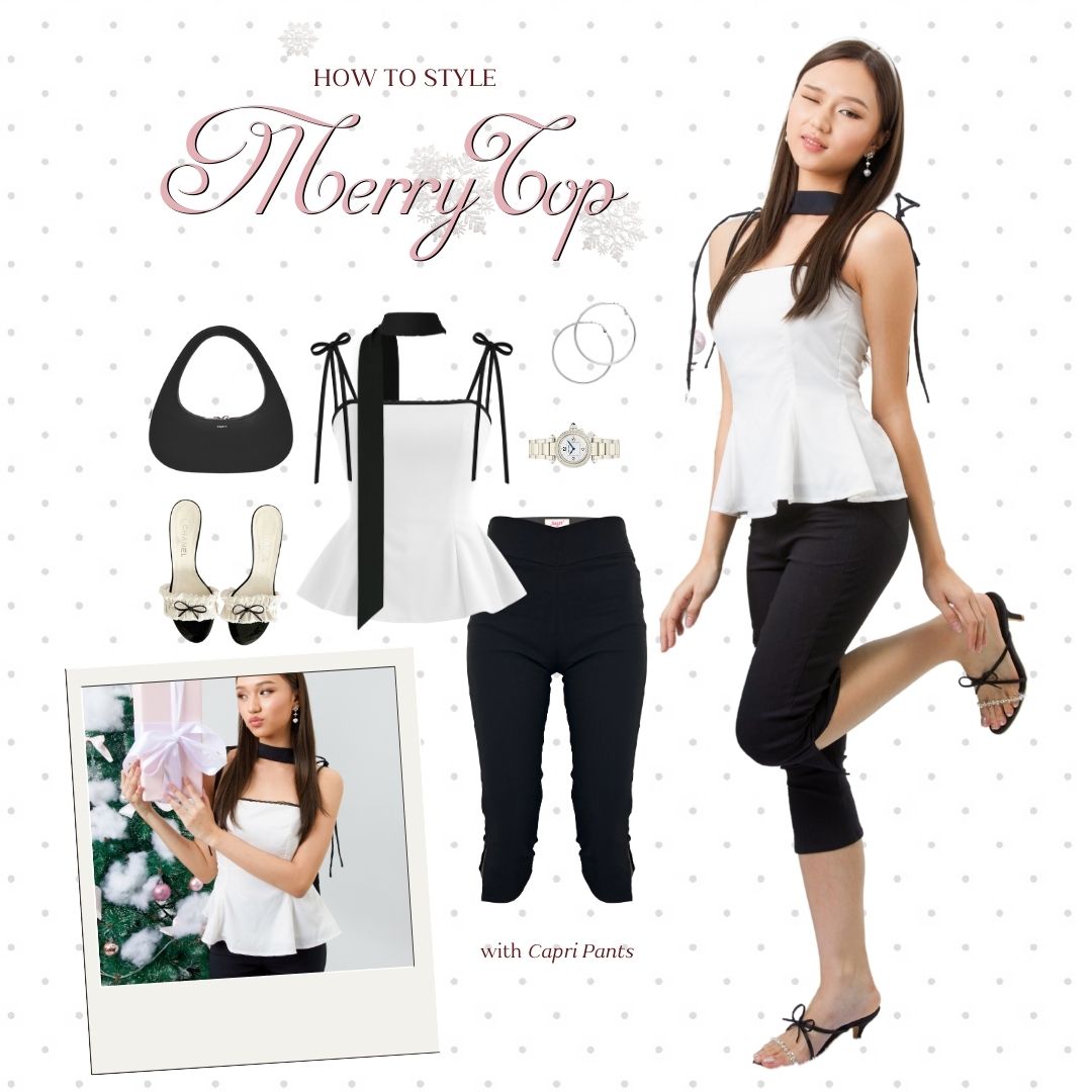 Shewearssugar - Merry Top | Chirstmas Top | Halter Neck | Scarf | Atasan Natal