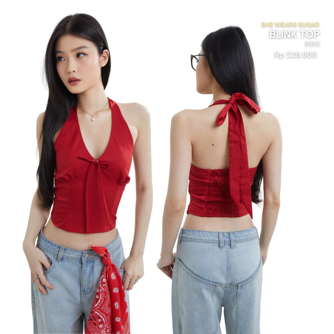 She Wears Sugar – Blink Top | Atasan Wanita Stylish Baju Atasan Wanita Terbaru Y2K Top Korean Style Konser Outfit