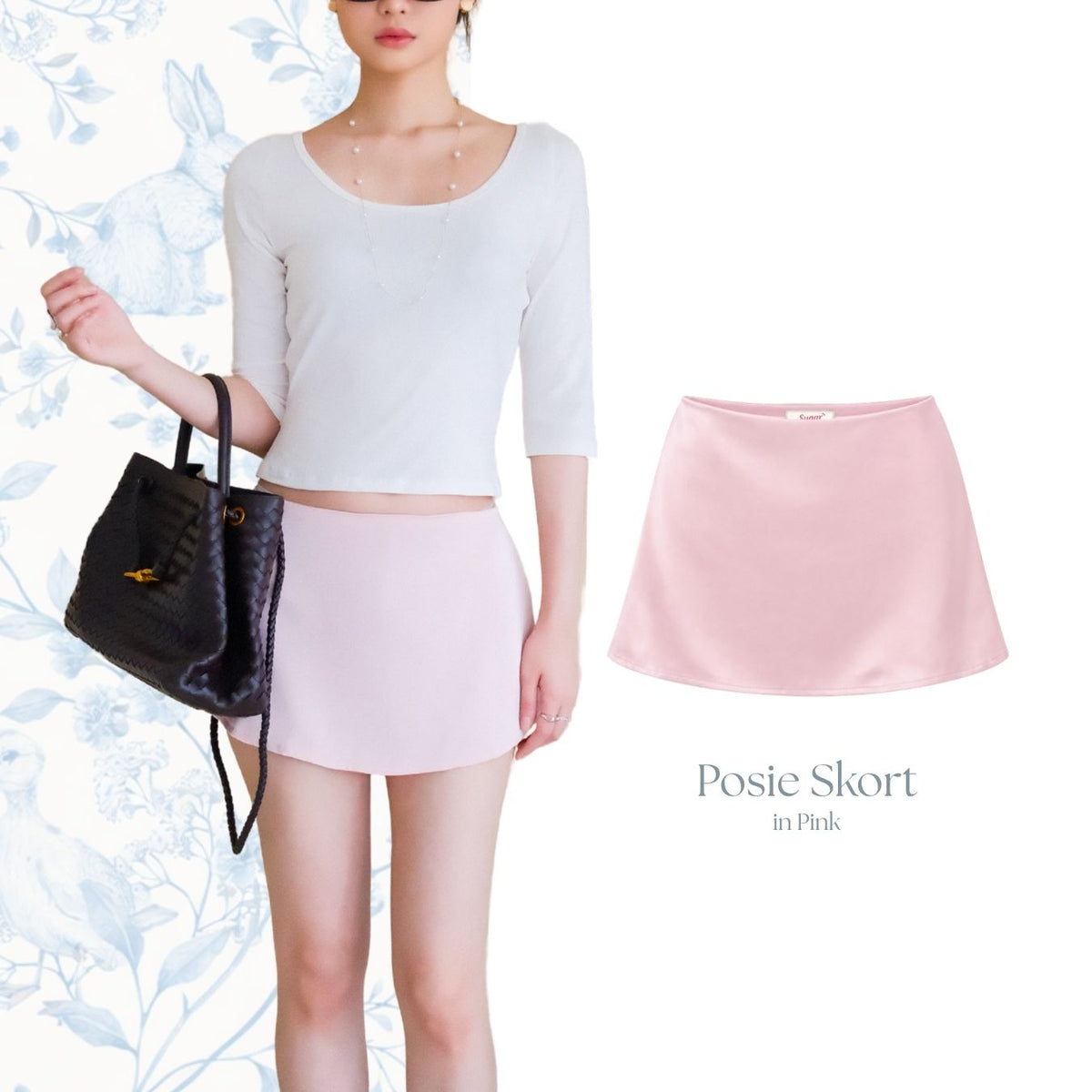 She Wears Sugar x Isabella – Posie Micro Skort | Skort Wanita Low Waist Mini Rok Celana Y2K Outfit Fit Body