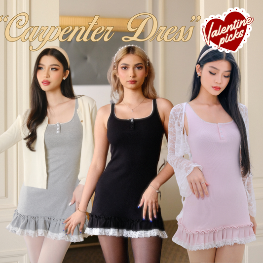 She Wears Sugar x Shagufta – Carpenter Dress | Dress Wanita Mini Dress Korea Outfit Korean Style Coquette Aesthetic Fit Body