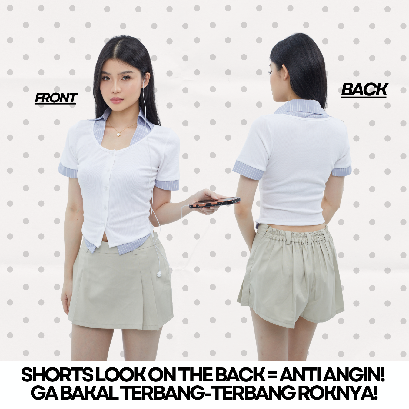 She Wears Sugar — Meow Micro Pleated Skort | Rok Celana Mini Wanita Tennis Golf Korean Style Summer Bali Outfit