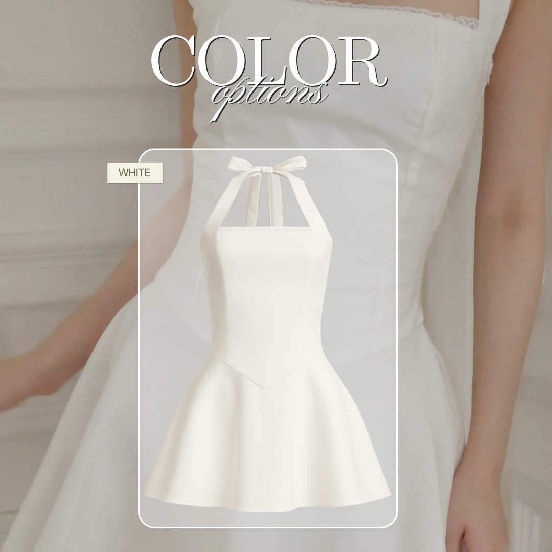 SHEWEARSSUGAR -- Winter Dress – Halter Mini Dress Wanita | Backless Party Dress | Christmas & Dinner Outfit | Coquette | Outfit Formal