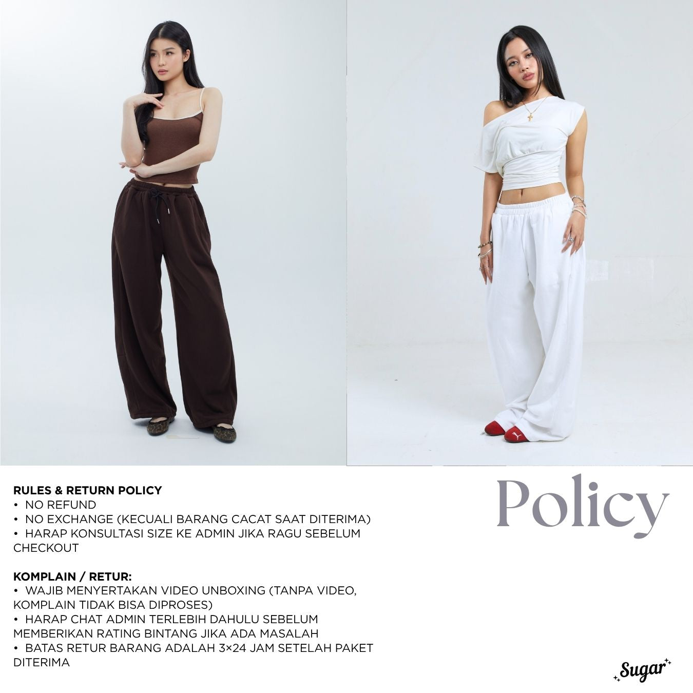 She Wears Sugar x Varrel Rievera – Ysabelle Oversized Sweatpants | Jogger Wanita Loose Fit Summer Bali Outfit Streetwear