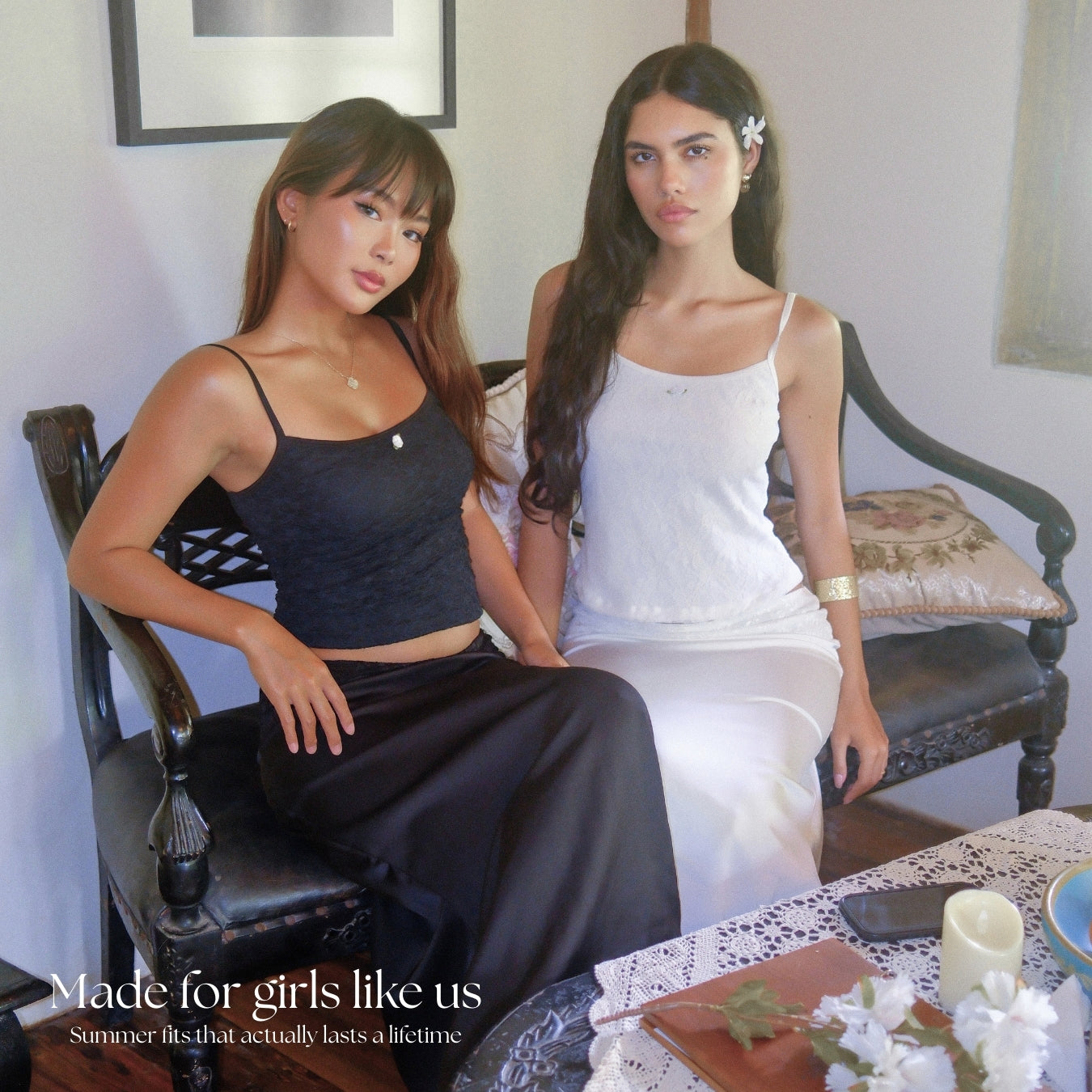 She Wears Sugar x Isabella – Tulip Tank | Tank Top Wanita Lace Fit Body Atasan Cewe Coquette Y2K Top